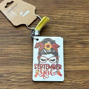 Handmade September Girl Key Holder with Yellow Tassel